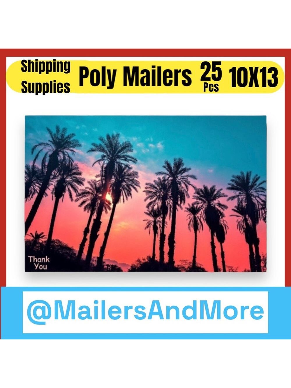 25 10X13 Poly Mailers Twilight Palms Shipping Envelopes PRICE IS FIRM - Picture 5 of 11
